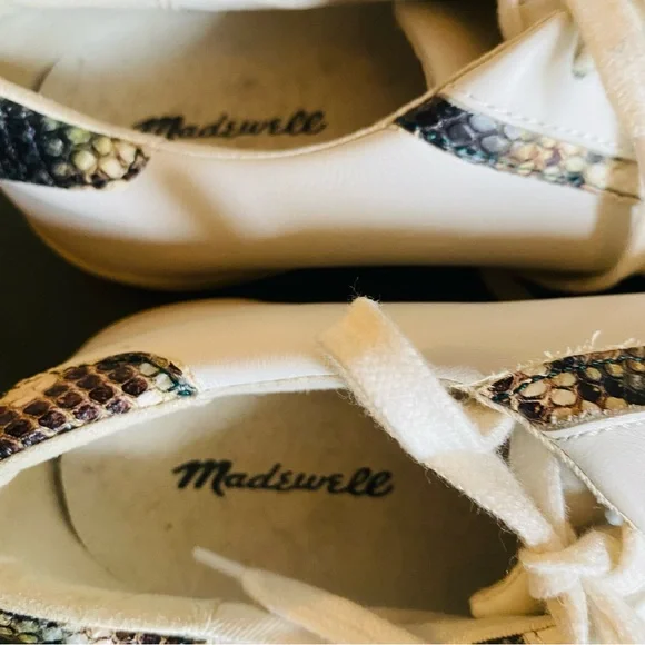 Madewell Sidewalk Low Top Sneakers in Snake Embossed Leather - Picture 10 of 12